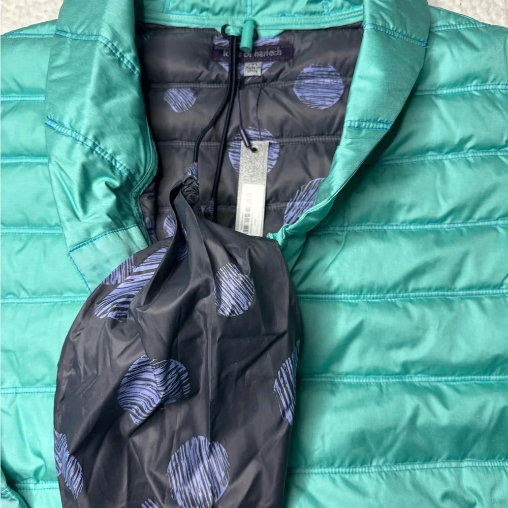 Lords of harlech Men's Teal and Gray Puffer Jacket